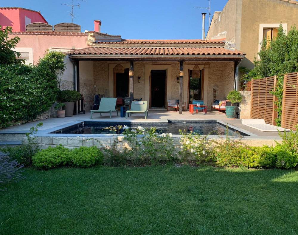 Piscine avec un pvc armée gris anthracite